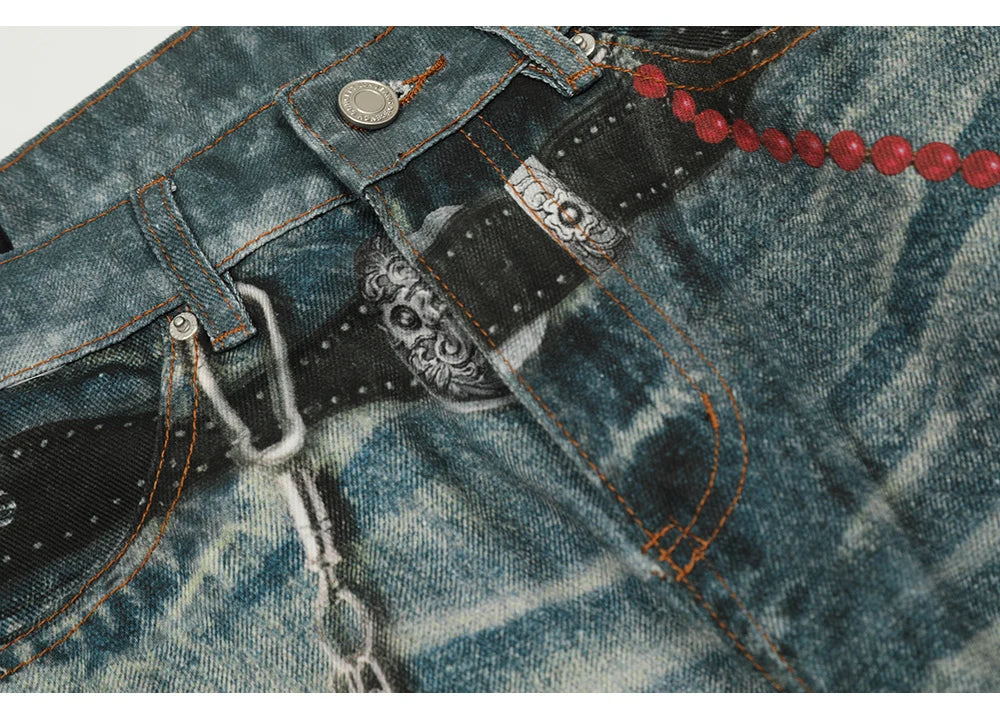 Phantom Chain Painted Streetwear Jeans | Hollywood Denim