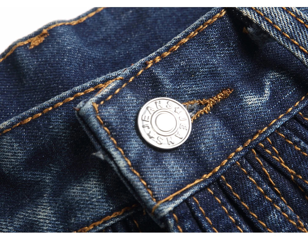 Spliced Stacked Denim Jeans